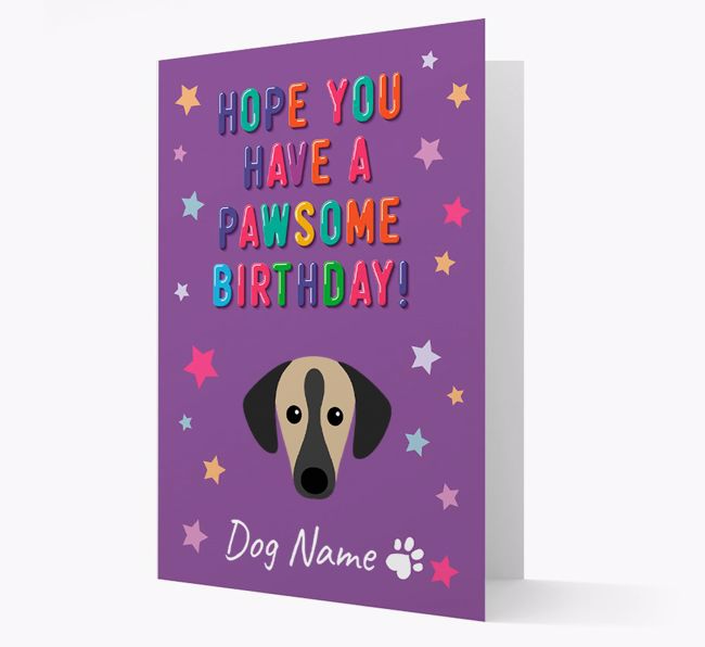 Personalised Card 'Hope You Have A Pawesome Birthday' with {breedCommonName} Icon